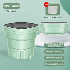 미니탈수기 휴대용 세탁기 속옷 건조기 버킷 양말 의류 캠핑 접이식 미니 5L 가전, 01 Green - Ordinary_02 EU