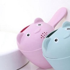 미니 작은 어린이바가지 욕실용 애기 뚜껑 물 아기목욕바가지 박아지, 핑크, 1개