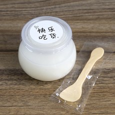 일회용식기 푸딩 케이크 포장용기 요거트 디저트 컵 카페 베이커리 배달, 170ML볼컵+뚜껑+스푼+재미스티커50개, 1개