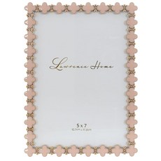 Lawrence Frames 골드 메탈 액자 클로버 디자인 핑크 에나멜 5x7