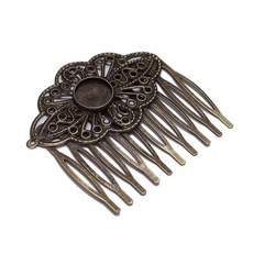 5pcs 525mm 청동 금속 머리 빗 카보 숑 설정 보석에 대 한 헤어 클립 결과 만들기 DIY 핀 Accessorie