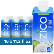 지코 코코넛 워터 무설탕 ZICO Coconut Water, 330ml, 18개
