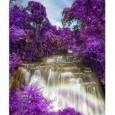 30x40 풍경화 A-37 보랏빛폭포 DIY 보석십자수 / 도안키트 바이올렛 퍼플 무지개 풍수 재물운 폭포그림