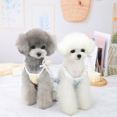 OEM 애완견 옷 따뜻하게 편안한 코튼 러블리 도그 원피스 가정용, Light Blue_XS