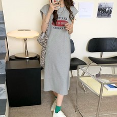 메이킹유 18280레트로원피스 이킹유 반팔 민소매원피스 라운드넥 옆트임 프린팅 18280레트로원피스