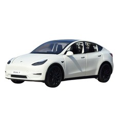 다이캐스트 1:24 테슬라 모델 Y 전기차 세단 SUV 합금 풀백 자동차 모형, 1개, 01_화이트 1개, 01_화이트
