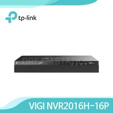 티피링크 VIGI NVR2016H-16P 90W POE 8MP 16POE 16채널 IP 네트워크 CCTV 녹화기 NVR, HDD 미포함, 1개 - nvr2016h