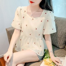 블라우스 김숙 쥬크 거즈면 아사 아사면 베이비돌 주크 여름 셔츠 블라우스