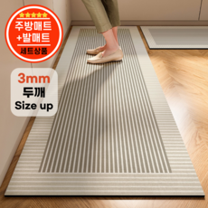 ONH 빨아쓰는 규조토 주방매트+발매트 2종 세트, 베이직B