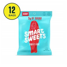 SmartSweets 스마트스위트 젤리 스위트 피쉬 물고기 Sweetfish 1.8Oz 12팩, 1개
