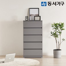 동서가구 몬티아 600 5단 광폭 속 깊은 서랍장 DF643165, 화이트