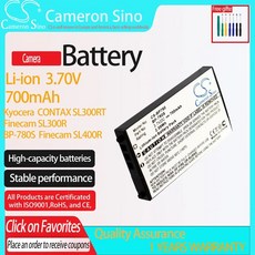 CS 교체 배터리 Kyocera CONTAX SL300RT Finecam SL300R SL400R BP-780S 700mAh, 01 Black, 1개