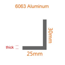 파이프 1mm 합금 두께 알루미늄 프로파일 장식 테두리 3mm 직각 삼각형 2mm 재료 L자형 20x20mm 6063, 1개
