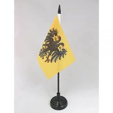 AZ FLAG 신성 로마 제국 9621806 테이블 플래그 4 x 6 독일 왕국 데스크 15 10 cm 검은색 플라스틱 스틱 및 베이스