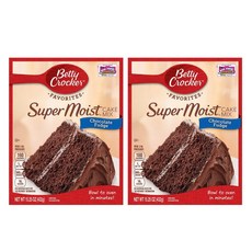 Betty Crocker 베티크로커 Baking Super Moist Chocolate Fudge Cake Mix 페이버릿 초코 퍼지 케이크 믹스 15.25oz(432g) 2팩, 1개