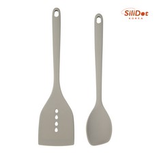 실리닷 실리콘 이유식 조리도구 2종 멀티스푼+뒤집개 세트, 그레이, 1개