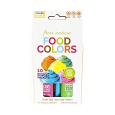 ColorKitchen Food Coloring Multi-Pack (10 Packets- ColorKitchen 푸드 컬러링 멀티 팩(10팩-5색) – 식물 기반 색상 | 인공색, 1개, 381.02g