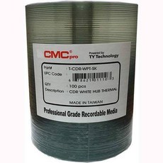 Taiyo Yuden 100 CMC Pro 52X CDR (CD-R) 80min 700MB White The/14023744, 상세내용참조