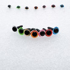 컬러 인형 눈 (4.5/6mm) 캣츠아이 모루 인형 만들기 눈 7가지 색상, 6mm, 투명, 1.화이트, 1개 - diy애착인형만들기