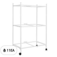 구딘 3단 정리대 새장 선반 W600, 화이트, 11개