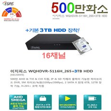 이지피스 WQHDVR-5116H_V2+2TB HDD외 추가상품, 이지피스 WQHDVR-5116H-265+3TB HDD, 1개