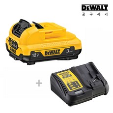  디월트 리튬 이온 충전기 DCB115 + 배터리 12V MAX DCB124, 1세트 