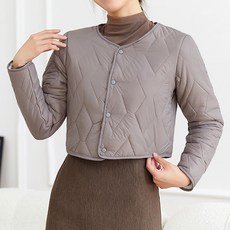 [레티고] 여성 경량 크롭 기모 패딩 자켓