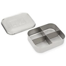 Bits Kits 스낵 컨테이너 일반도시락 4 섹션, 1개, Stainless Steel