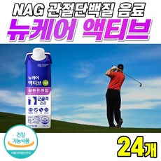 뉴케어 액티브 골든프레임 마시는 관절단백질 음료 NAG 엔에이지 칼슘 마그네슘 뼈 근육 건강 손목 무릎 관절 영양제 골프 영양 간식 어르신 부모님 노인 단백질 대상 프로틴 보충제, 24개, 230ml