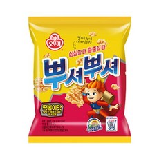 오뚜기 라면과자 뿌셔뿌셔 떡볶이맛 스낵 간식 봉지과자 90G, 10개