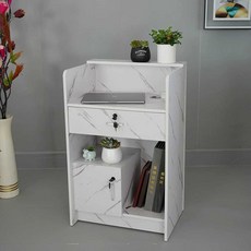 미니카운터 테이블 미용실 안내데스크 계산대 프론트, 시멘트 그레이(캐비닛 A3) 60x42x95cm