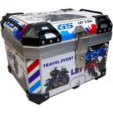 MYK MOTORCYCLE PARTS 오토바이 탑박스 테일 트렁크 러기지 케이스 용량 45Lts 내후성, 1개