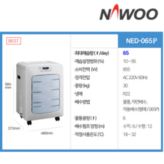 나우이엘 NED-065P 산업용 제습기 제습량 65L[배수펌프형]