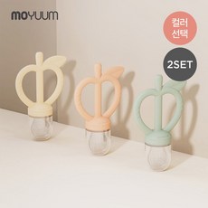 모윰 [모윰] 애플피치 치발기 과즙망 2개세트 (실리콘망 1단계+2단계 포함), 피치핑크/애플그린