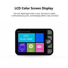 차량용 스테레오 MP3 FM 송신기 LCD 컬러 스크린 디지털 라디오 블루투스 호환 5.0 DAB 리시버 핸즈프리 2.4, 1개