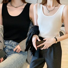 스타일몬 여성 골지 나시 민소매 2P세트 - 이미지 3