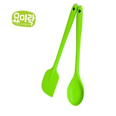 요미락 실리콘 이유식 조리주걱 스푼세트_그린, 조리 주걱스푼세트(그린), 1개