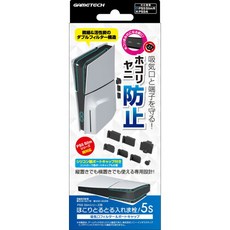 PS5 Slim(CFI-2000A01/B01)대응 필터&포트 캡 세트 「먼지 취할 수 있는 넣어 마개!5S(블랙)」 - PS5 PS5 Slim(CFI-2000A01/B01)対応フィ, 1개
