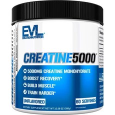 Evlution Pure Creatine Monohydrate Powder 5000mg N Evlution 순수 크레아틴 일수화물 파우더 5000mg 영양 운동 전 및 운동 후 회, 358.34g, 1개