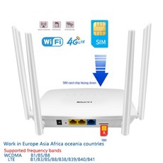 EPOW 4G 라우터 Wifi SIM 카드 슬롯 300Mbps 무선 SIM 라우터 4G LTE 4 * 5dBi 안테나 범용 Wifi 라우터 Sim 카드, 01 HT-WR2024F_01 EU 플러그