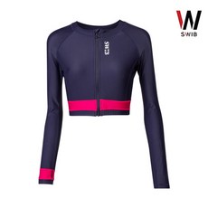 [KT알파쇼핑]스위브 래쉬가드 ZIP UP CROP TOP_WZ2E14022 다크핑크