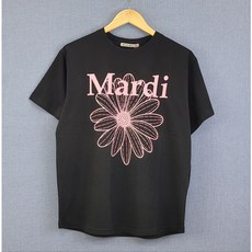 [국내정품] 마르디메크르디 2024 출시 칼라_TSHIRT FLOWERMARDI_반팔 티셔츠 블랙핑크