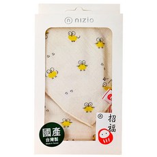nIZio 招福領巾兩件組 - 黃色小童圖案，100%棉，台灣製, 黃色小鷹鷹, 1盒