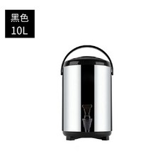 보온병 업소용 스테인레스 공차 뚜껑 버블티통 대용량 가정용, 10리터 블랙 스탠드 포함, 1개