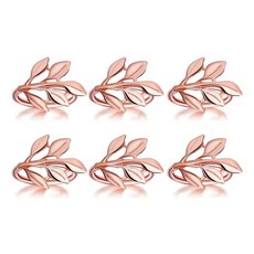 6 PC 냅킨 링 잎 냅킨 세트 냅킨 링 냅킨 홀더 장식 크리스마스 휴일 저녁 식사에 적합 로즈 골드 1개, 로즈 골드 * 1개