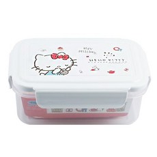 헬로키티 쿡 사각밀폐용기 도시락_대, 서군홈박사 화이트