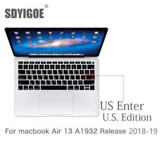 키보드 키 스킨 덮개 Apple Macbook Air13 A1932 용 한국어 노트북 케이스 (18-19 출시) 커버 방진 실리콘 보호 필름