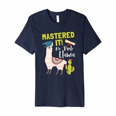 졸업-마스터했습니다! No Prob Llama Class Of 2021 Grad Premium T-Shirt, 단일옵션