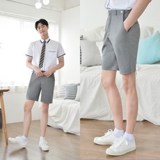교복반바지연그레이
