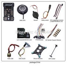 [해외] PIXHAWK2.4.8 PX4 PIX 32 비트 비행 제어 장치 W4G SD + M8N GPS + OSD OLED + RGB USB + PPM + I2C + GPS 스탠드, Package B